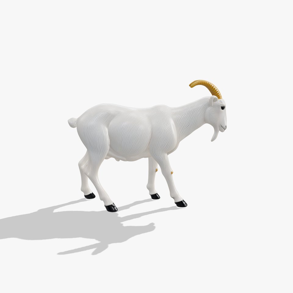 Realistic Goat Model with Textured Coat